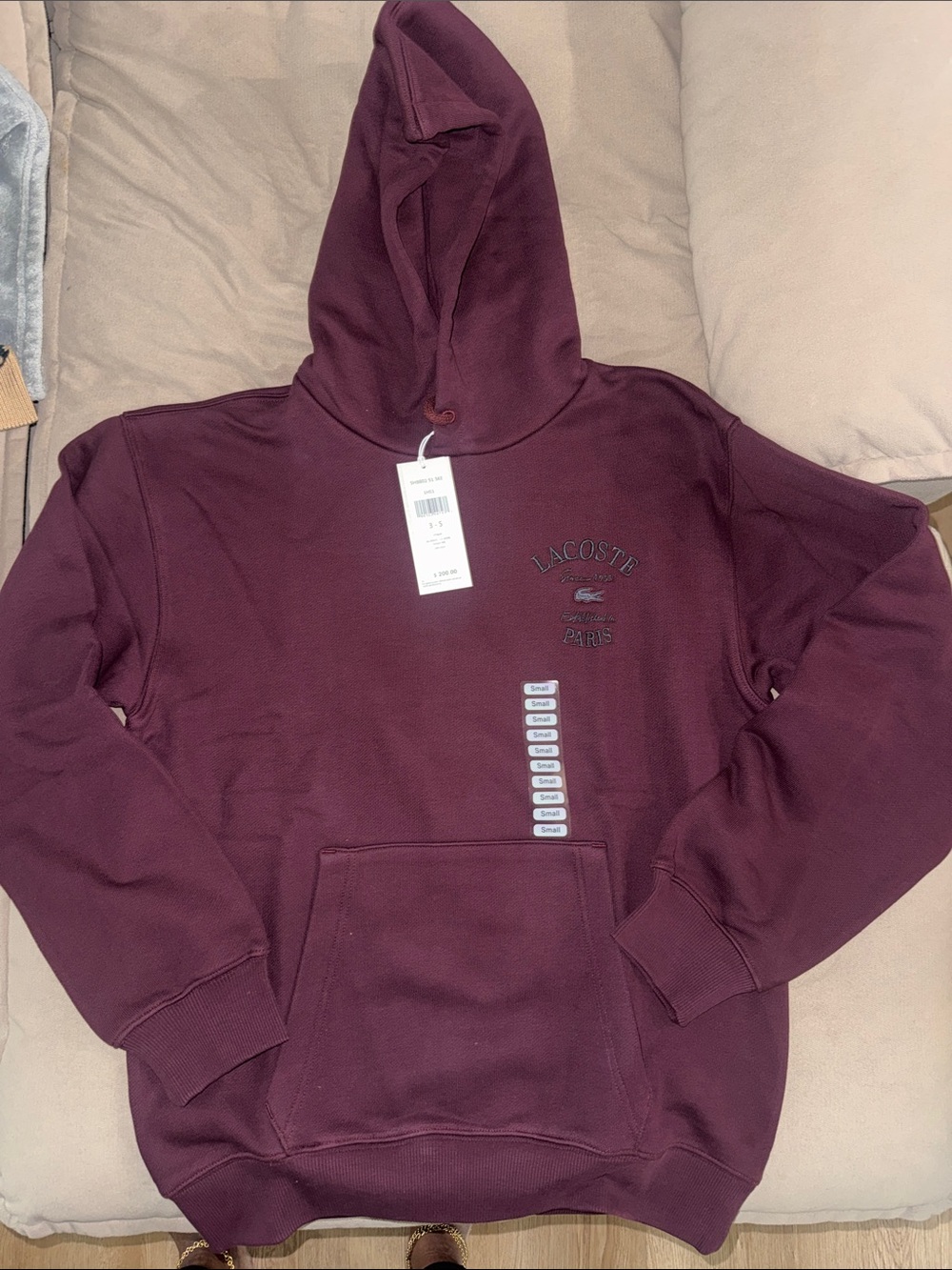 Lacoste Men's Maroon Pullover Hoodie